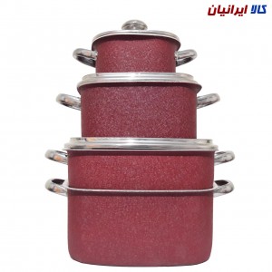 سرویس قابلمه چهارگوش 7 پارچه  JNG جنوب مدل یاس رنگی با ارسال رایگان