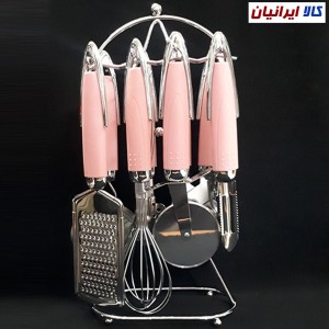 سرویس ابزار آشپزخانه 8 پارچه صورتی