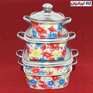 سرویس قابلمه 7 پارچه چهارگوش جنوب مدل یاس کد 1