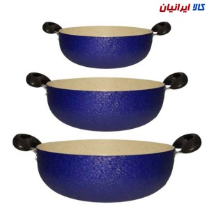سرویس ۳ عددی ماهی تابه بزرگ دو دسته گرانیتی