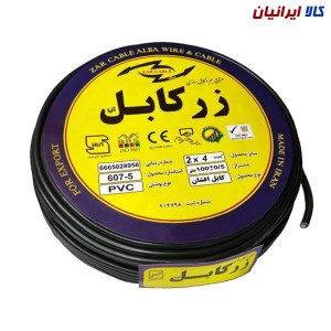 کابل برق افشان 2 در 4 زر کابل (تمام مس)