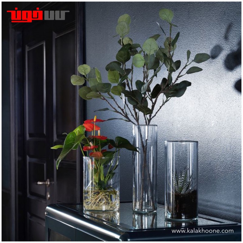 ست ۳ تایی گلدان کریستالی ایکیا مدل CYLINDER