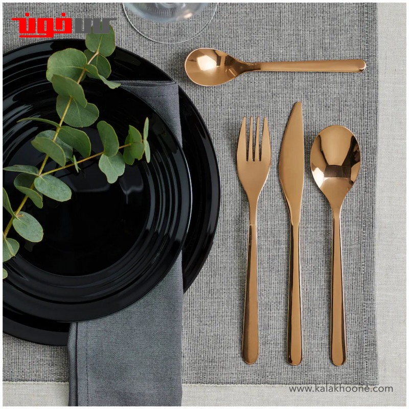 سرویس قاشق چنگال و کارد رزگلد ایکیا مدل FORNUFT