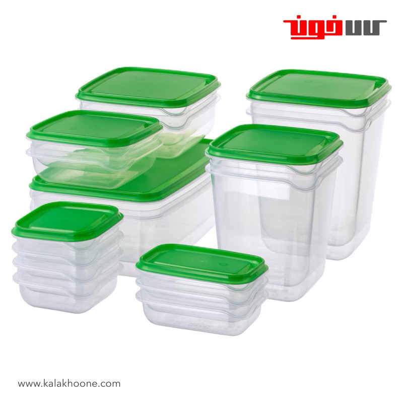 ست ۱۷ تکه ظروف نگهدارنده غذا ایکیا مدل PRUTA