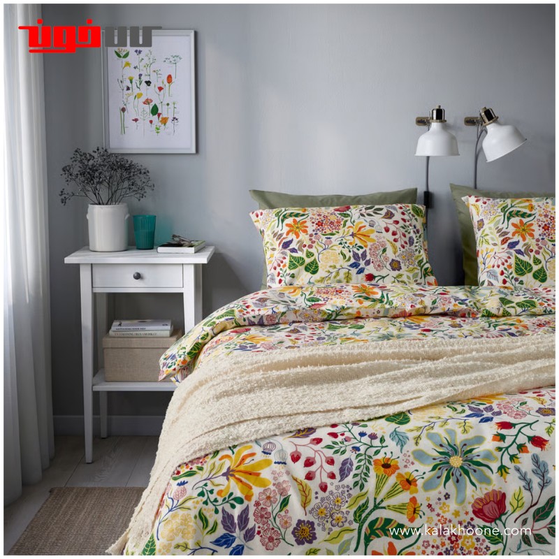 کاور لحاف و روبالشی دو نفره ایکیا مدل STRANDLUMMER