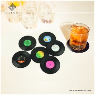 زیر لیوان طرح صفحه گرامافون