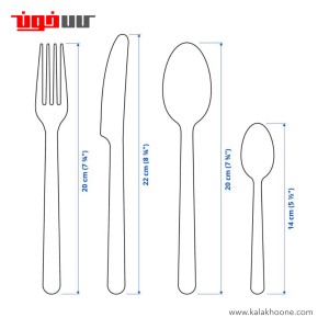 سرویس 24 عددی قاشق، چنگال، چاقو ایکیا مدل +IKEA 365