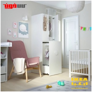 کمد لباس با واحد بیرون کش ایکیا مدل IKEA SMÅSTAD