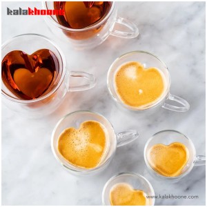 لیوان دوجداره طرح قلب