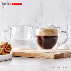 لیوان دوجداره دسته دار