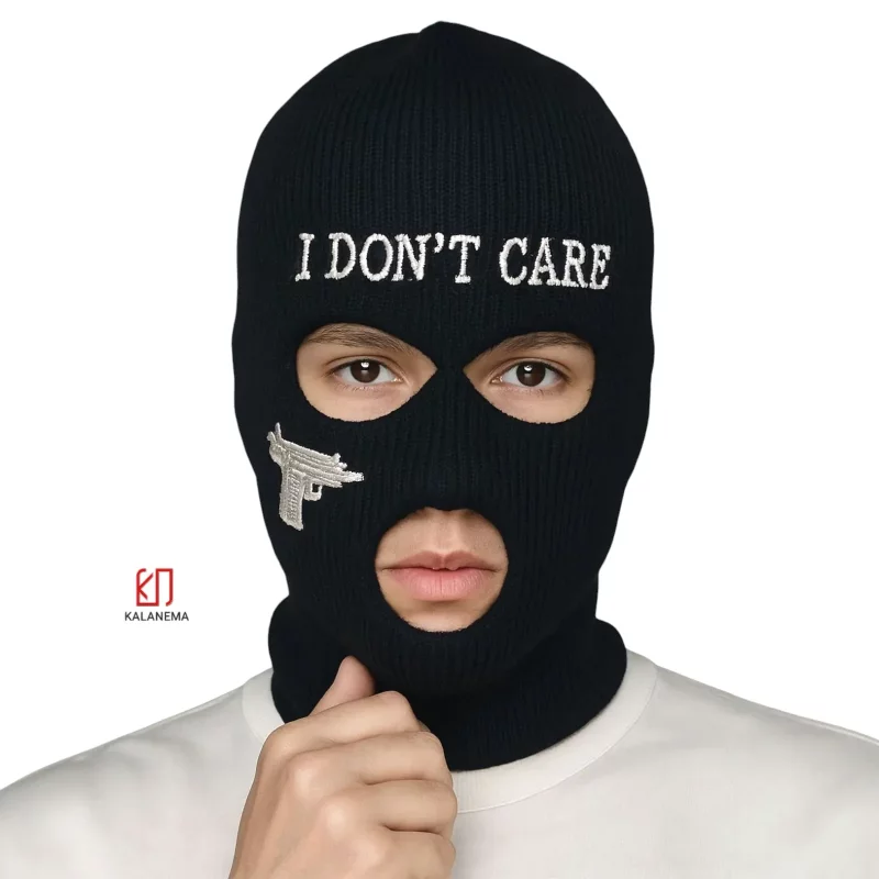کلاه دزدی خفن صورت پوش مشکی طرح I DON’T CARE