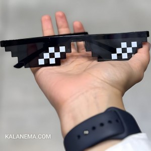 عینک 8 بیتی mlg, عینک تاگ لایف PNG طرح شطرنجی دخترانه و پسرانه | ارسال رایگان