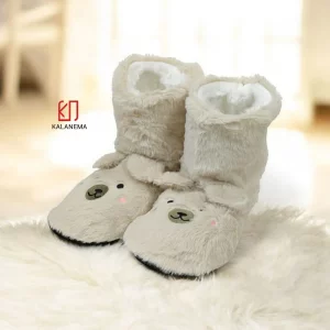 پاپوش روفرشی پشمی زنانه طرح فانتزی KL72