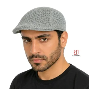 کلاه توری مردانه مدل فلت باراتا /طوسی روشن