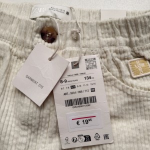 شلوار مخمل نیم‌بگ بچگانه ZARA