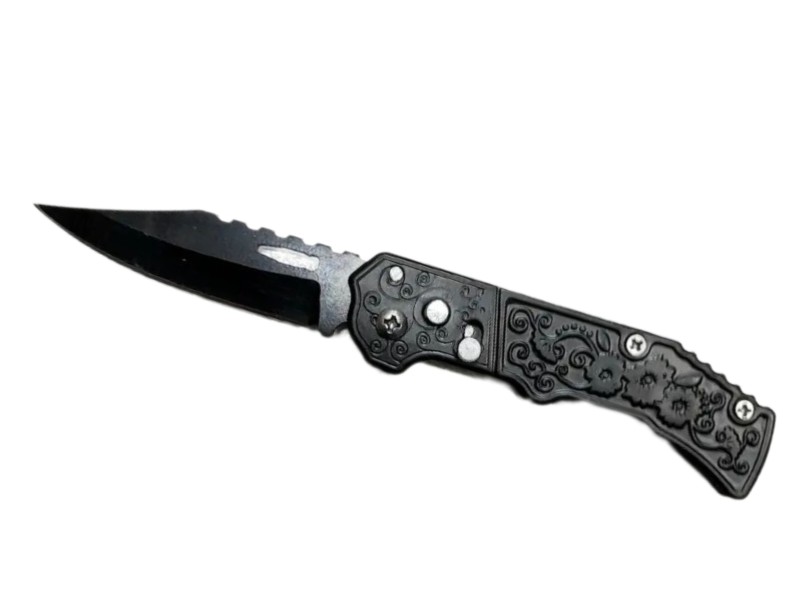 چاقو سفری تاشو ضامن دار دسته مشکی