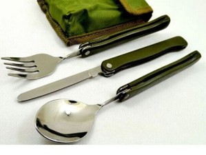 قاشق چنگال سبز کیف دار