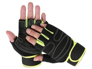 دستکش نیم انگشتی مچ بنددار کوهنوردی و بدنسازی