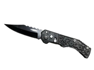 چاقو سفری تاشو ضامن دار دسته مشکی