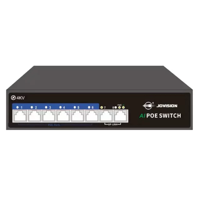 سوییچ 6 پورت POE با دو پورت آپلینک جوویژن JVS-S08-6P-65W 6Port PoE Network Switch