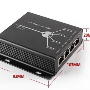 مبدل یک پورت شبکه POE به 4 پورت POE EXTENDER 1 TO 4 PORT