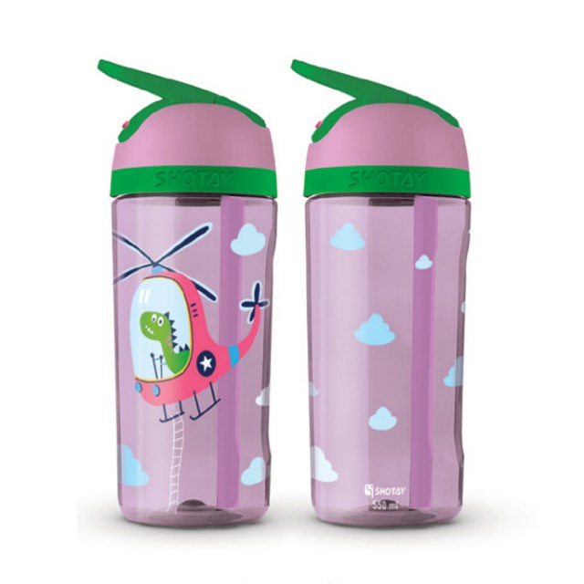 قمقمه 550میل نی دار طرح دایناسور ها شوتای