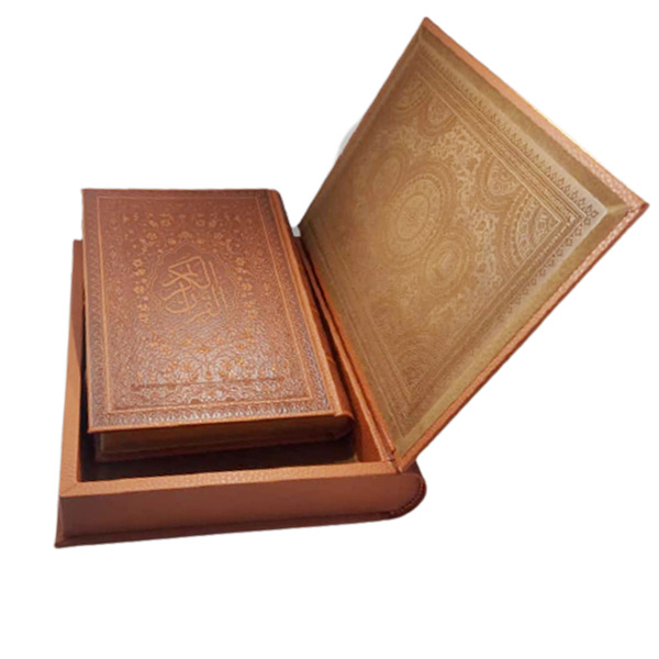 کتاب قرآن قهوه ای جعبه دار