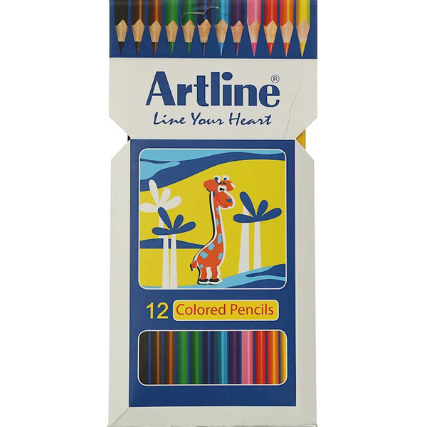 مداد رنگی 12 رنگ آرت لاین جعبه مقوایی