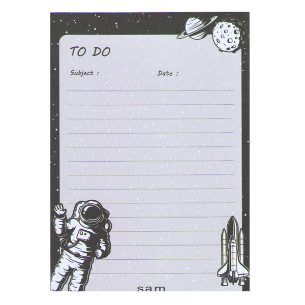 کاغذ یادداشت A6 سم طرح فضا