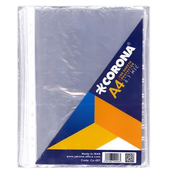 کاور پلاستیکی A4  کرونا بسته 100عددی