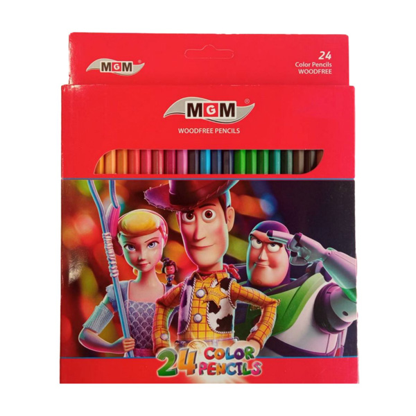 مداد رنگی 24 رنگ ام جی ام جعبه مقوایی