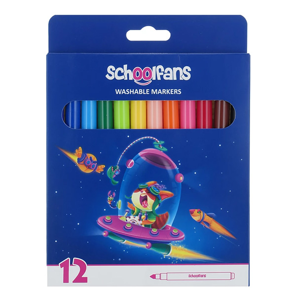 ماژیک رنگ آمیزی 12 رنگ  اسکول فنس