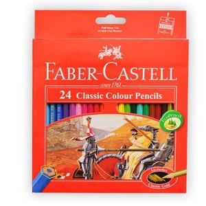 مداد رنگی 24 رنگ فابر کاستل قاب کارتونی