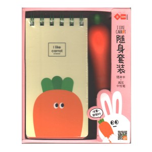 ست دفترچه یادداشت و خودکار هویج