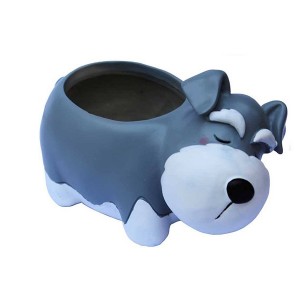 گلدان دکوگل طرح سگ طوسی کد DG057