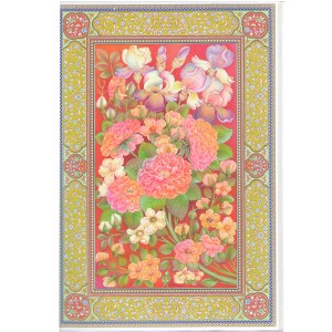 کتاب قرآن گل و مرغ سفید قابدار