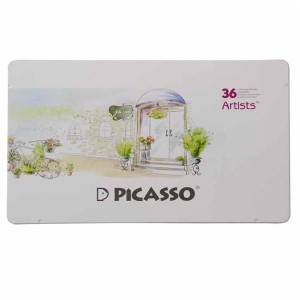 مداد رنگی 36 رنگ پیکاسو جعبه فلزی