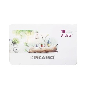 مداد رنگی آرتیست ۱۲ رنگ جعبه فلزی پیکاسو