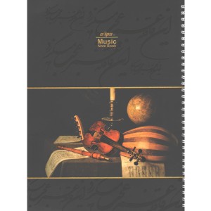دفتر نت 40 برگ 4 خط کلیپس طرح آلات موسیقی