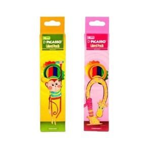 مداد رنگی 6 رنگ پیکاسو جعبه مقوایی