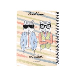 دفتر 100 برگ سم طرح hipster animals
