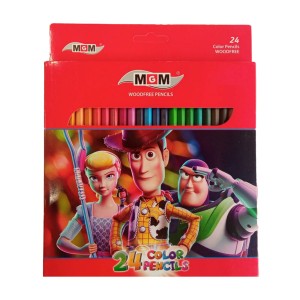 مداد رنگی 24 رنگ ام جی ام جعبه مقوایی