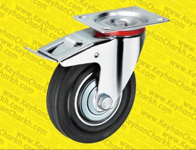 چرخ ورقی ترمز دار مشکی در سایزهای 7.5 الی 20