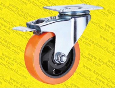 چرخ نارنجی کفی ترمزدارازسایز4.0الی12.5