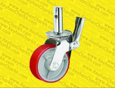 چرخ داربستی پلی یورتان ترمزدار درسایزهای15و20