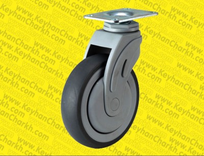 چرخ طوسی تمام پلاستیک کفی گردان وترمزدارازسایز7.5الی12.5