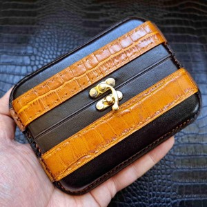 کیف سیگار با جای زیپو تک قفل