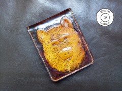 کیف پول حکاکی شده طرح گرگ