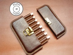 کیف سیگار چرم طبیعی ظرفیت هشت نخ دارای قفل