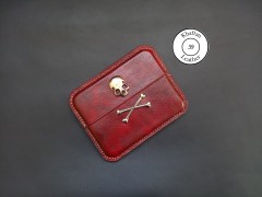 کیف سیگار چرم طبیعی ظرفیت هشت نخ طرح جمجمه